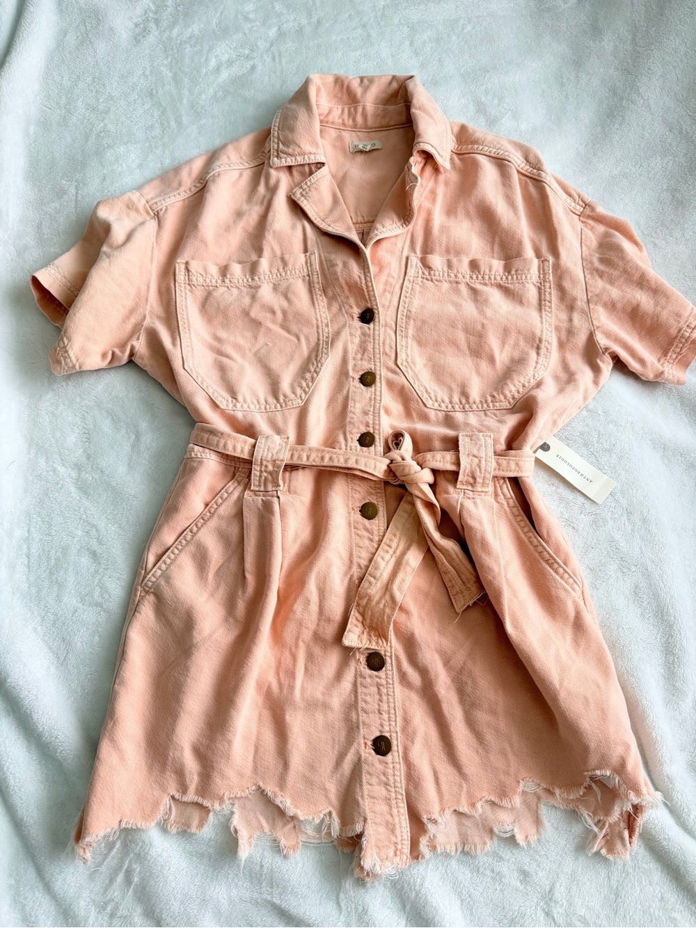 Pilcro Blush Pink Denim Dress with Belt